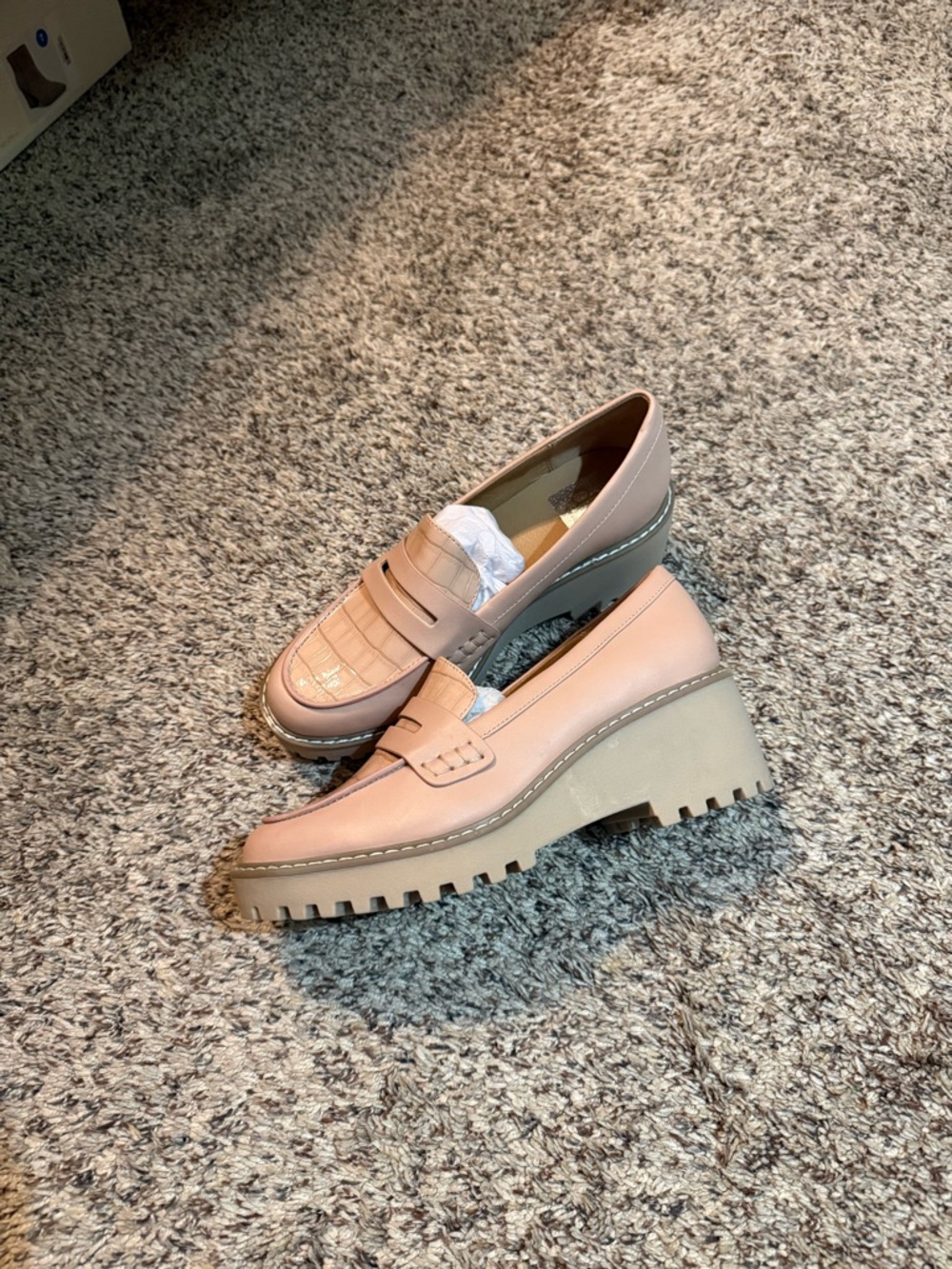 Dolce Vita Blush Croc-Detail Chunky Platform Loafers